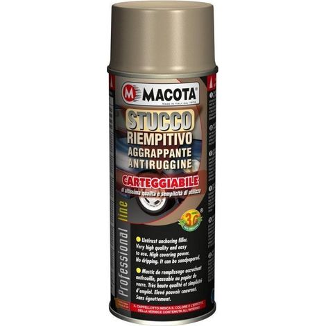 MACOTA Stucco Riempitivo Spray carrozzeria Fondo Carteggiabile Aggrappante – 400ml – col. BEIGE (1/2)
