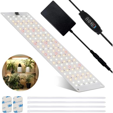 Lámpara LED de espectro completo para plantas, luz de cultivo LED, lámpara hortícola LED con temporizador de 3/9/12 horas, 135 luces LED de cultivo, 10 niveles de brillo, para plántulas y floración. (1/5)