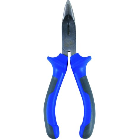 TEC HIT 350150 - Pince Demi-ronde - Coudée - Tête en Acier Trempé et Branche Bi-matière - 160 mm - Bleue/noire
