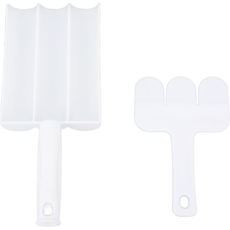 Cuchara para dumplings de tres cavidades, de plástico PP antiadherente, con mango largo, para cocina, restaurante y hotel. (1/5)