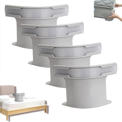 Lot de 4 tendeurs de draps avec bandes en silicone, pinces d'angle pour maintenir draps et housses sur matelas épais, fixation anti-plis et anti-déplacement, gris (1/5)