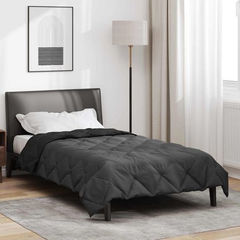 Sommerdecke Schwarz und Anthrazit 200 x 140 cm Mikrofaser