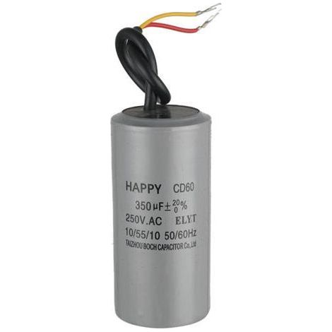 PA Condensateur de fonctionnement CBB60 40 µF 350 V CA 2 fils 50/60 Hz, cylindre 105 x 50 mm avec bornes pour compresseurs d'air, condensateurs haute température (1/4)