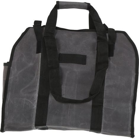 Sac à bûches portable en toile cirée de grande taille, idéal pour la maison ou le camping. (1/5)
