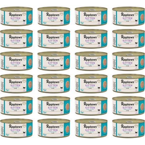 APPLAWS Filete de Atún en Gelatina para Gatitos - Comida Húmeda para Gatos - 24x70g (1/2)