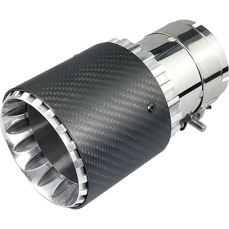 Embout De Silencieux d'Échappement Auto Pour Embouts En Acier Inoxydable Et En Fibre De Carbone De 2,5 "(63mm) Embout d'Embout Arrière Modifié De Sortie De 89mm (Argent Noir Pur) (1/5)