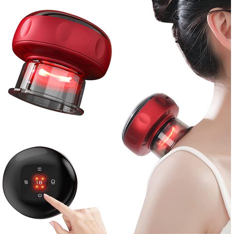 Ventouse Électrique - 12 Modes D'aspiration Et Température Réglable - Pour Massage Du Cou Épaules Dos - Appareil Portable Avec Fonction Hyperthermique - 1 Pièce (1/5)