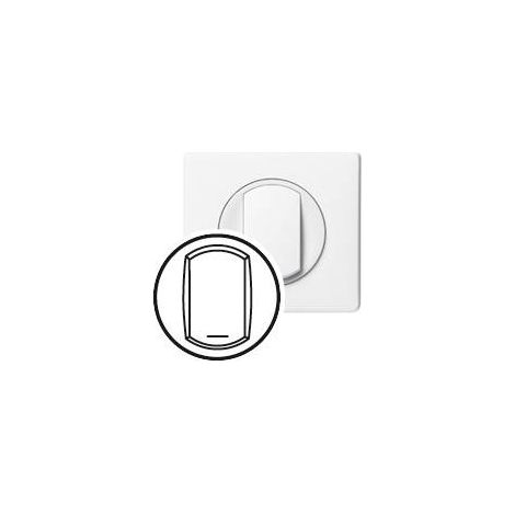 Legrand 068014 - Enjoliveur Blanc - Va-et-vient / Poussoir avec porte étiquette - Céliane (1/2)