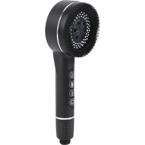 Pommeau de douche à pression renforcée avec filtre intégré et plusieurs modes de jet, douchette à main pour la maison, noir (1/5)