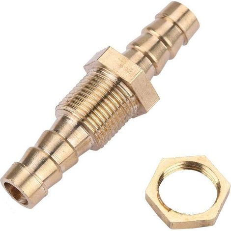 Raccord de tube de séparation en laiton, adaptateur de connecteur de raccord de tube de séparation en laiton à embout cannelé en 2 pièces (8 mm) (1/5)