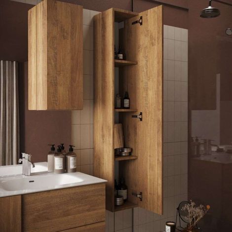 Colonna Bagno Sospesa 1 anta Rovere L. 26x138x26 cm - Jupiter