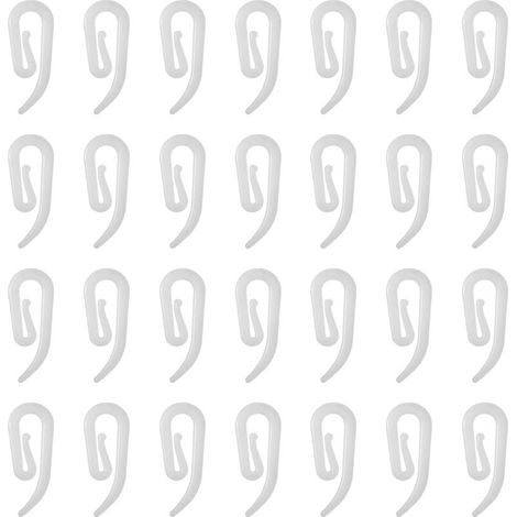 CSPARKV 100pcs Crochets en Plastique Blanc, Crochet Rideau Rail, Crochets Agraphes pour Rideaux pour Rideau de Fenêtre, Rideau de Porte et Rideau de Douche (1/4)