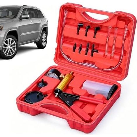Pompa a vuoto per spurgo - Kit estrattore con manometro, spurgo liquido freni per cambio olio e manutenzione auto, officina, garage, casa (1/5)