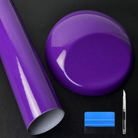 Hochglanz Vinyl Folie Violett 5cm x 900cm, selbstklebend, blasenfrei, für Außenbereich (1/5)