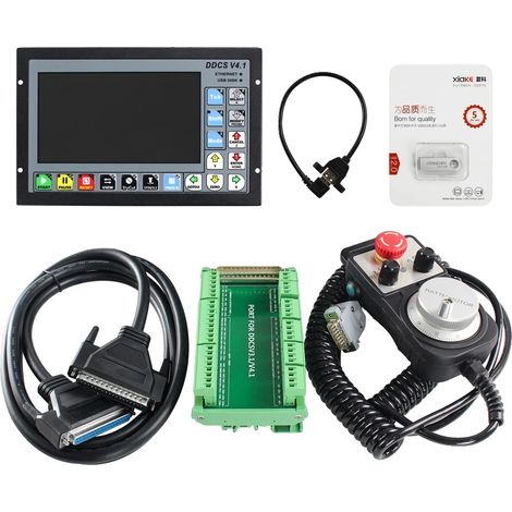 Controllore di movimento CNC, funzionamento offline, manovella di arresto di emergenza inclusa, kit a 4 assi (1/5)