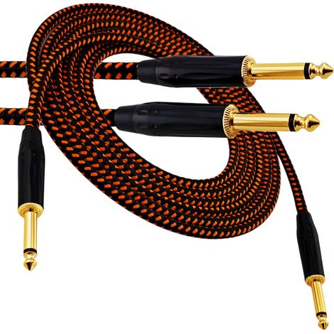 Red's Musikinstrumentenkabel – 6,3-mm-Klinkenstecker / 6,3-mm-Klinkenstecker – FOP-ummanteltes Kabel – GCF1150BO – 5 m (1/5)