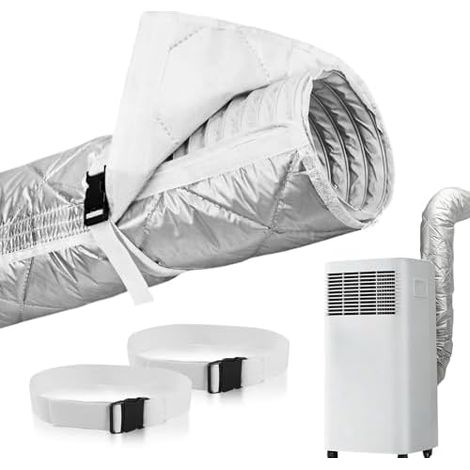 Housse de tuyau isotherme pour climatiseur portable de 12,7 à 15 cm de diamètre avec 2 sangles à boucle réglables (1/5)