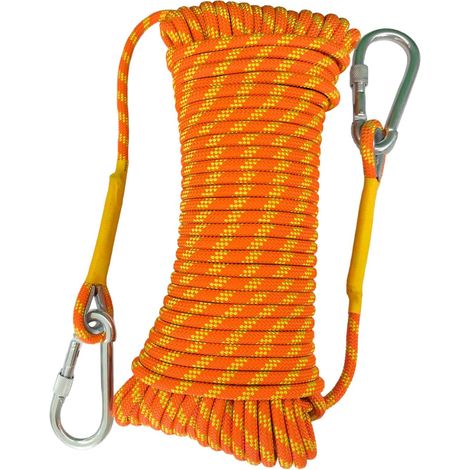 Static Climbing Rope 8 mm 10 m 2 Carabiners Storage Bag (1/5)