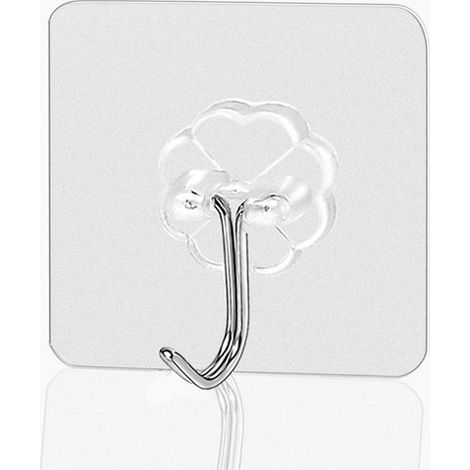Crochets auto-adhésifs - Lot de 10, 70 mm, sans clous, étanches, pour manteaux, écharpes, serviettes, clés, salle de bain, cuisine, bureau (1/5)