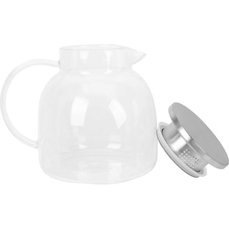 Pichet à boissons verre avec couvercle, 17x15,5x14 cm, pour conserver le thé, usage quotidien familial, lot de 1 (1/5)