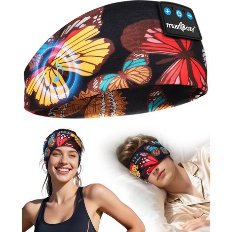 Bandeau Bluetooth Sommeil, Casque de Sommeil Ultra-Fin pour Dormeur Latéral – Bandeau Écouteurs sans Fil pour Dormir, 16 Heures d'Autonomie Confort Respirant, Méditation, Sport & Détente (1/5)