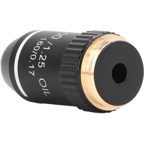 Objetivo de microscopio de repuesto, aumento de 100x, lente de alto rendimiento, interfaz de 20,2 mm (1/5)