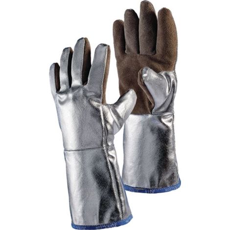 JUTEC  Guantes  protectores  contra  el  calor  de  5  dedos  talla  única  marrón  /  plata  -  H05LA238-W2 (1/4)
