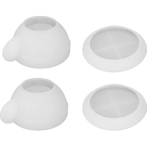 Lot de 4 Moules Silicone Cœur Tasses à Café avec Soucoupes et Rangement, Kit DIY Céramique Résine Plâtre Ciment (1/5)