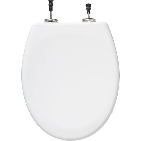 5Five Simply Smart – Abattant WC antibactérien blanc en thermodur – Fixation acier inoxydable – Descente assistée – Déclipsable pour nettoyage facile (1/5)