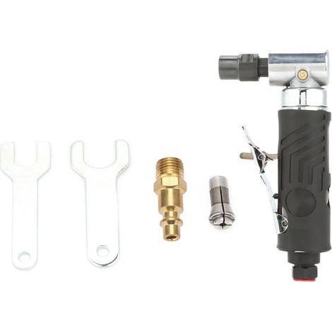 Vakuum-Meuleuse d'angle pneumatique 90° 1/4", mini meuleuse d'angle pneumatique, meuleuse pneumatique compacte pour le meulage, le polissage, le fraisage et l'ébavurage - Finition polie (1/5)