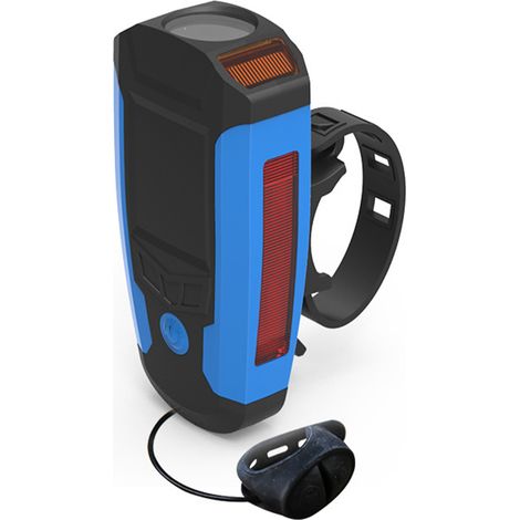 Wiederaufladbare Vibrations-Codelampe mit elektronischer Anzeige, elektrischer Hupe und Fahrradscheinwerfer über USB. (1/5)