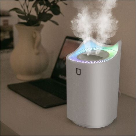 ZVD Humidificador para dormitorio, USB, 3L, 2 orificios de pulverización, hasta 24-48 horas de funcionamiento continuo para el hogar, yoga y la oficina. (1/4)