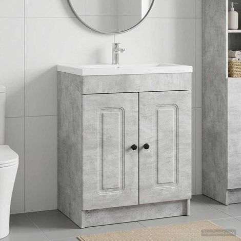 Cabinet debajo del fregadero Gris Hormigón 78,5 x 37,5 x 81 cm