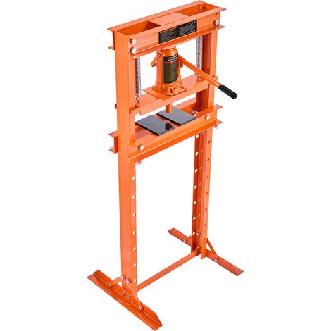 Mophorn 12 Tonnen H-Rahmen Hydraulische Standpresse, Höhenverstellbare Stempelplatten zum Biegen und Richten von Metall, Garage und Werkstatt, Orange