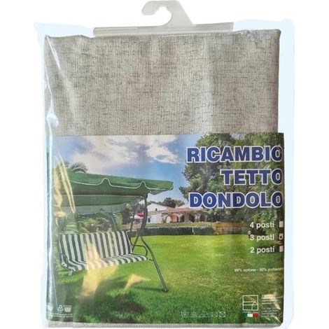 TETTO DI RICAMBIO PER DONDOLO 3 POSTI GRIGIO150X160 CM
