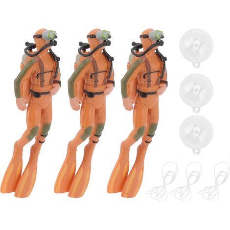 3er-Set Aquarium-Dekoration: Kleine, schwimmende Taucherfiguren, lustige Dekoration für Aquarien, für alle Aquarientypen