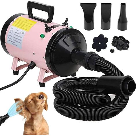 2800W Dog Cat Pet Hairdryer Grooming Adjustable Wind Speed Temperature Setting Blaster Blower Coat Fur with 3 Different Nozzle