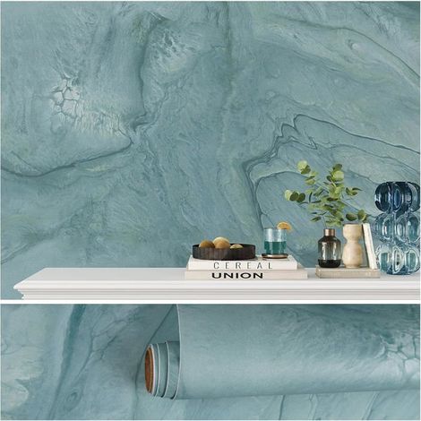 Papier Peint Marbre Blu Vintage Papier Adhesif Marbre Papiers Peints Cuisine Lavable Mural Papiers Peints Adhesif Mural Salo[BI99] (1/5)