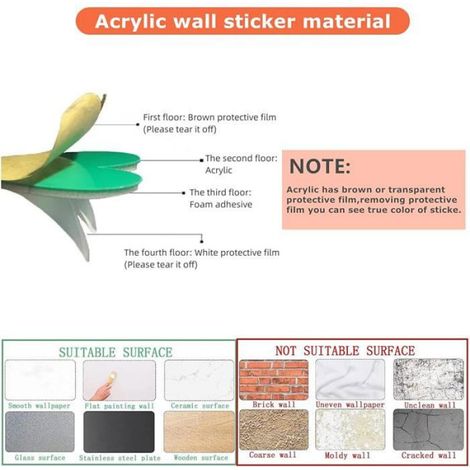 Sticker Murale Arbre - PVC 3D Autoadhésif Imperméable - Décoration Intérieure Bureau Chambre Salon - Format M 250x130 cm (1/5)