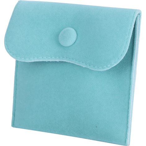 5 Sachets Velours Fermeture à Pression Bleus 10x10cm pour Bijoux, Cadeau ou Organisation (1/5)