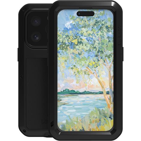 Coque Love Mei pour iPhone 16 Pro, renforcée en verre, noire (1/5)