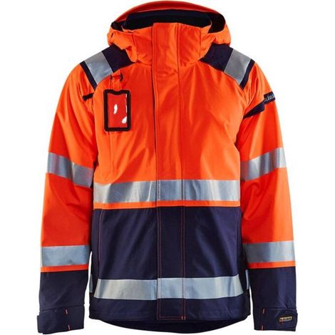 Veste de travail hardshell stretch 2D haute visibilité 4987 - Orange fluo/Noir S (1/5)