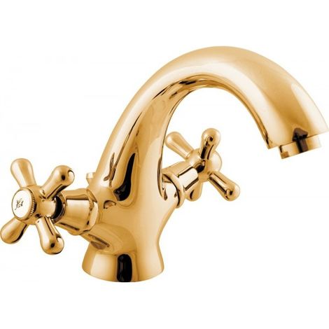 Mélangeur lavabo MORAVA avec siphon laiton doré (1/3)