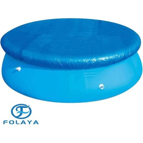 FOLAYA Bâche piscine ronde de protection, Bâche étanche de protection exterieur 3,05 m,Résistante à la poussière, Bleu. (1/4)