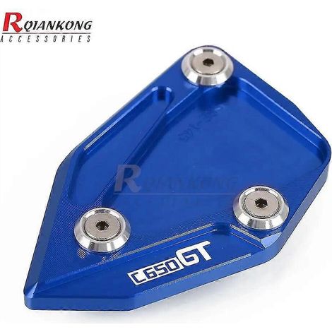 C650 GT Motorrad Seitenständer Vergrößerung Kickstand Pad Platte für BMW C650GT 2012 2013 2014 2015 2016 2017 2018 2019 2020 2022 2022 – Blau (1/4)
