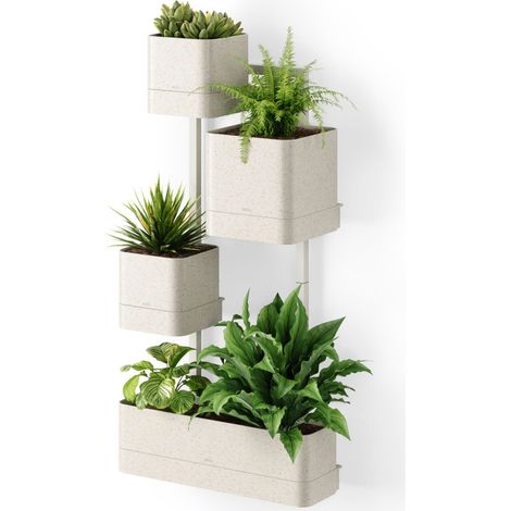 Jardinière Murale, Pot géométrique en métal, Sable (1/5)