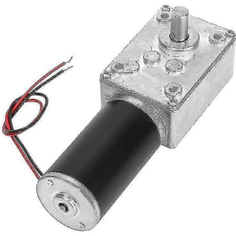 Motore a ingranaggi CC da 12 V ad alta coppia, riduttore elettrico di velocità, motoriduttore a vite senza fine reversibile, albero da 8 mm (12 V, 10 giri/min) (1/5)