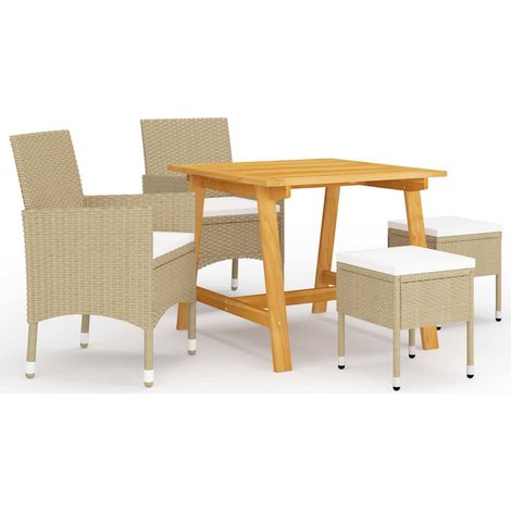 vidaXL Juego de comedor de jardín de 5 piezas beige (1/5)