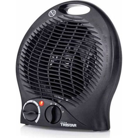 Ventilateur chauffant portable Tristar KA-5037, 2000 W, noir, soufflerie thermique compacte, appareil de chauffage d'appoint silencieux, idéal bureau et chambre, air chaud rapide. (1/4)