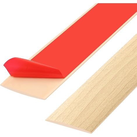 Bande de seuil en PVC de 200cm, bandes de transition de sol, bandes de revêtement de sol stratifié, bande de séparation de porte de sol auto-adhésive (200cm-5cm-chêne) (1/5)